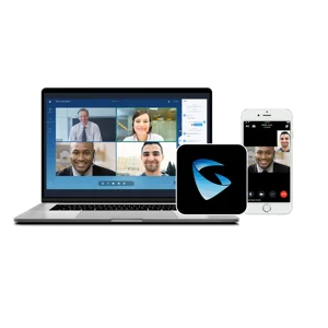 VoIP softphone app for video calls and collaboration on laptop and mobile
